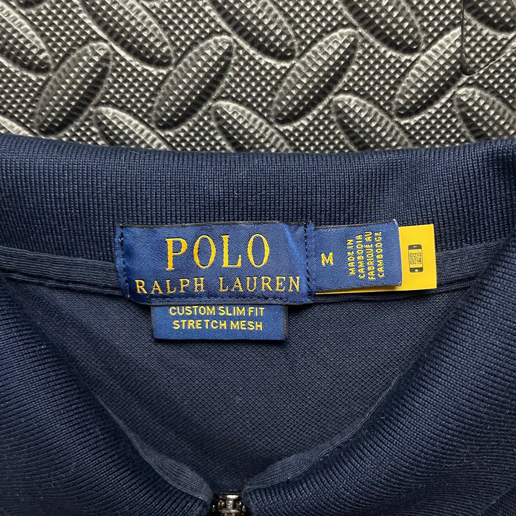 Ralph Lauren Navy 1/4 Zip Polo Shirt | Men’s Custom Slim Fit M / 3419