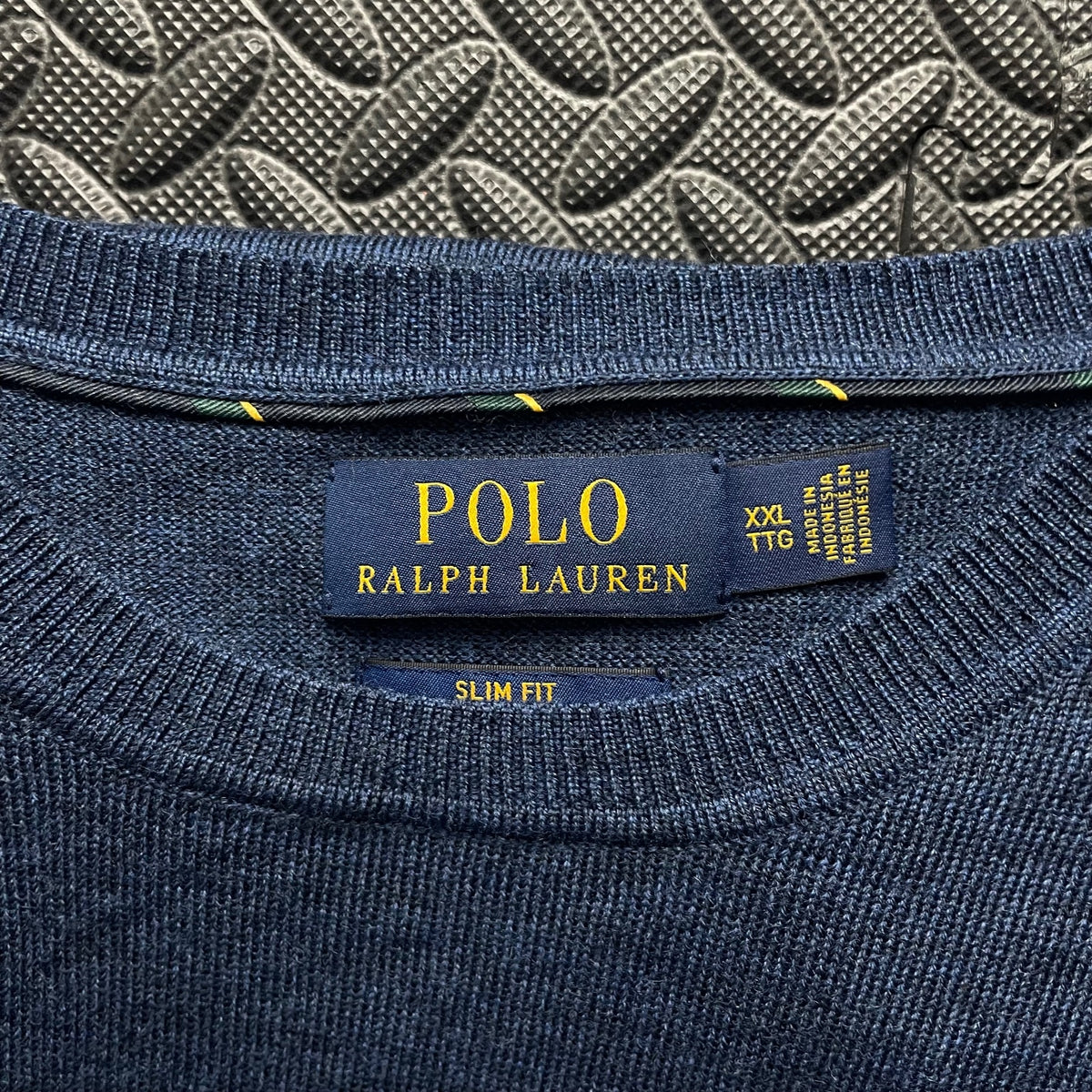 Ralph Lauren Navy Blue Crewneck Jumper | Men’s Slim Fit XXL / 3786