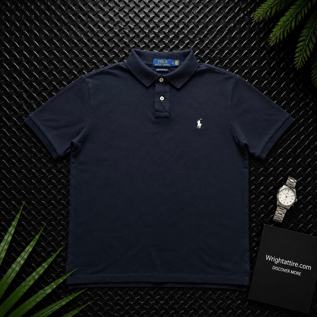 Ralph Lauren Navy Polo Shirt | Men’s Custom Slim Fit L / 3425