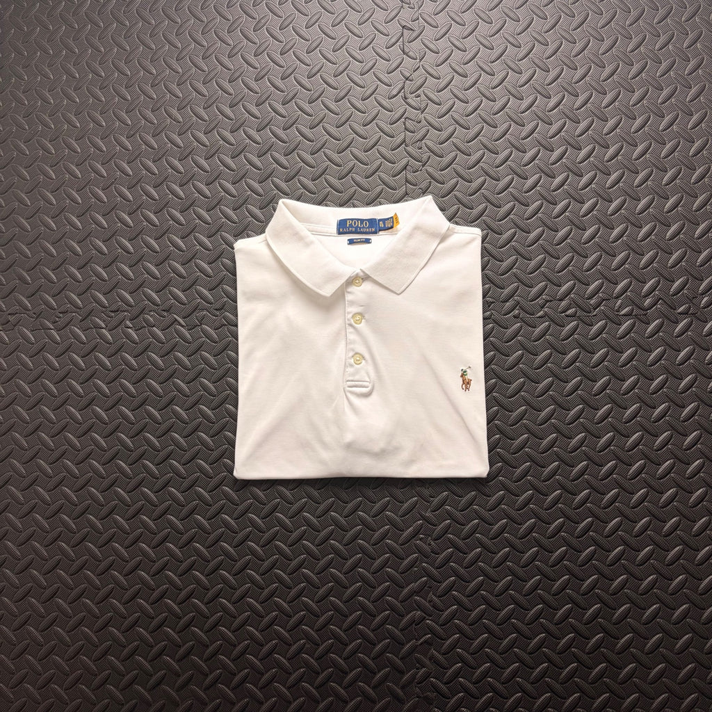 Ralph Lauren White Polo Shirt | Men’s Slim Fit XL / 3816