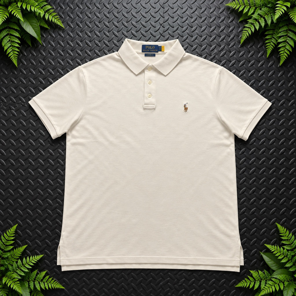 Ralph Lauren Beige Polo Shirt | Men’s Custom Slim Fit M / 3652