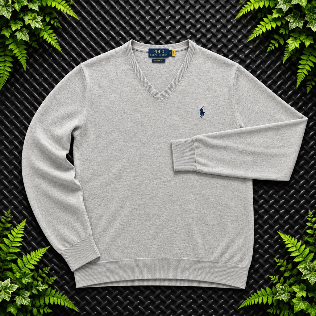 Ralph Lauren Cream V-Neck Jumper | Men’s Classic Fit M / 3742