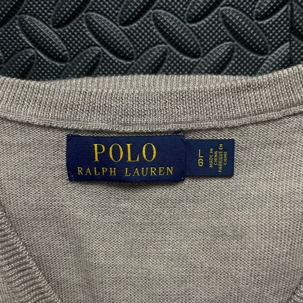 Ralph Lauren Beige V-Neck Jumper | Men’s Classic Fit L / 3778