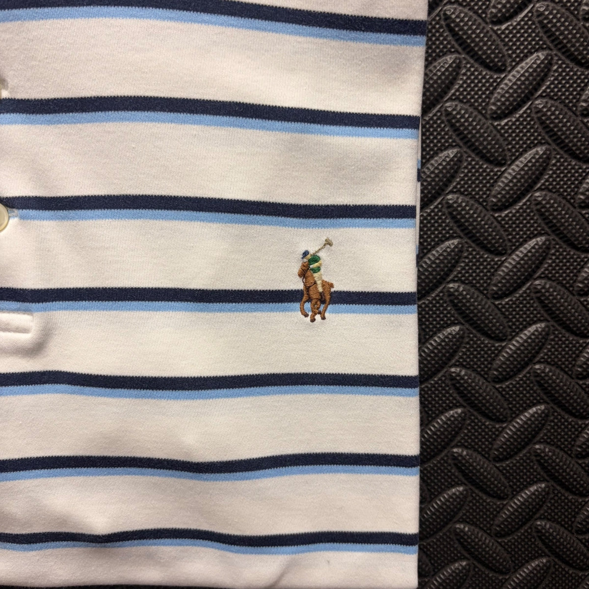 Ralph Lauren White Striped Polo Shirt | Men’s Slim Fit XL / 3813