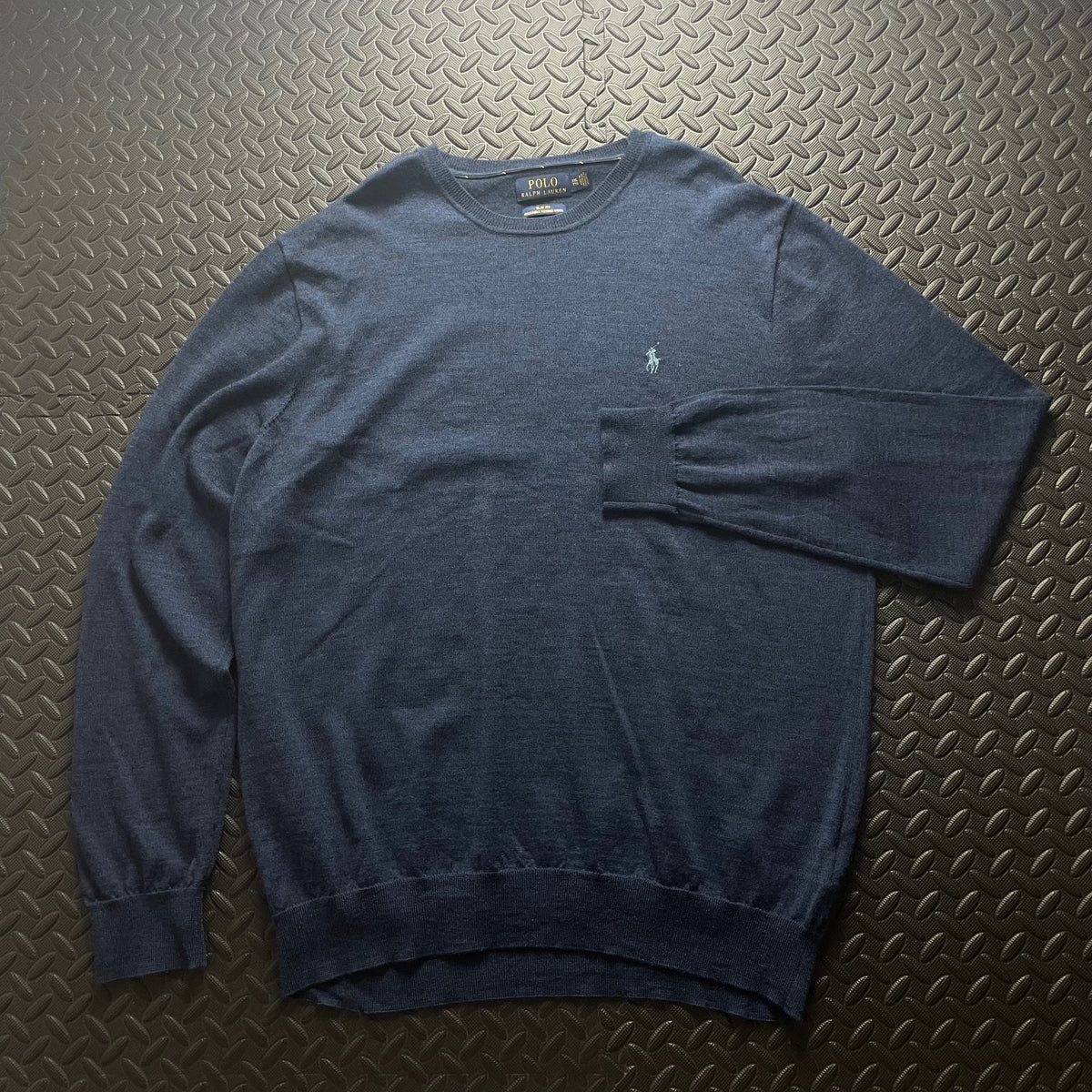 Ralph Lauren Navy Blue Crewneck Jumper | Men’s Slim Fit XXL / 3786