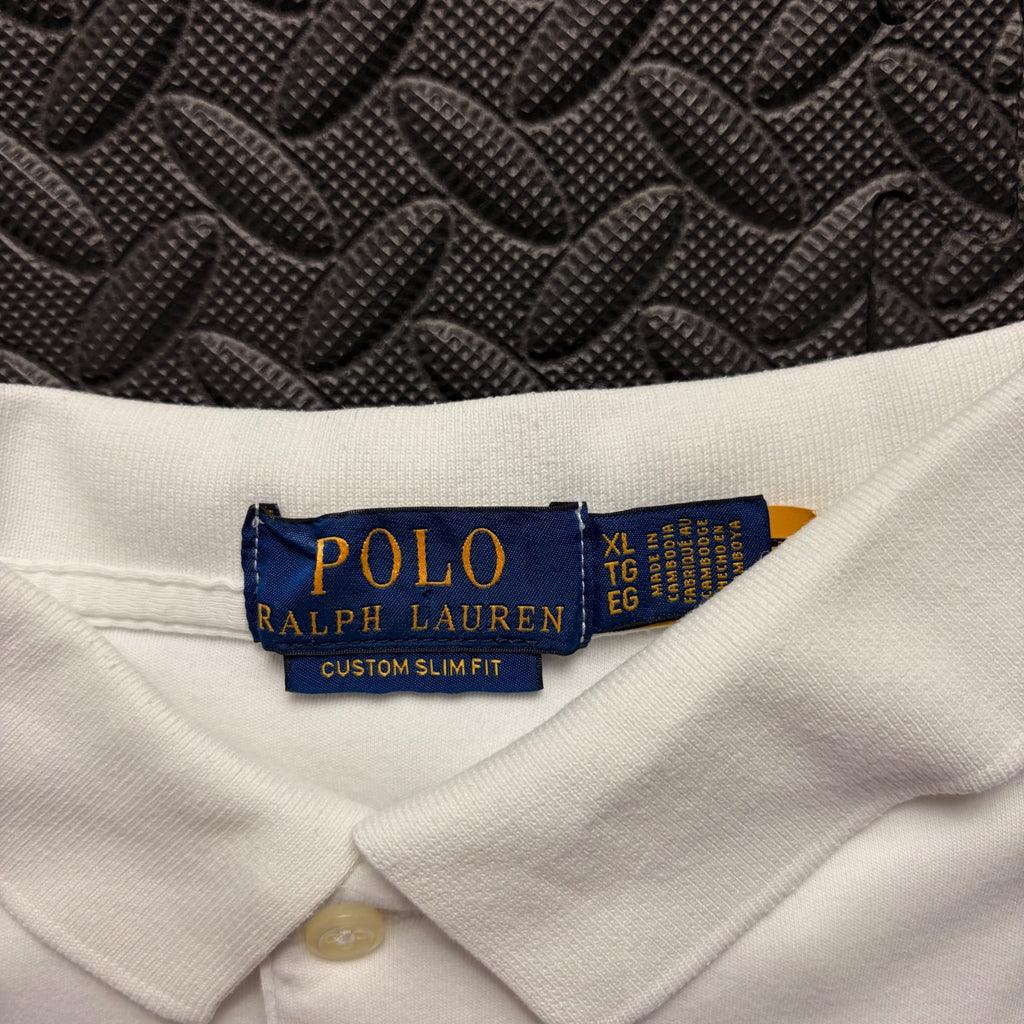 Ralph Lauren White Polo Shirt | Men’s Custom Slim Fit XL / 3862