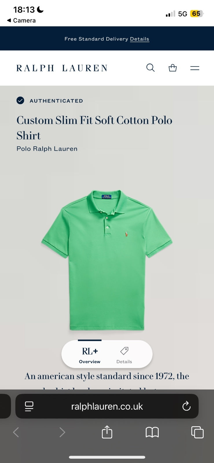 Ralph Lauren Green Polo Shirt | Men’s Custom Slim Fit XL / 3658