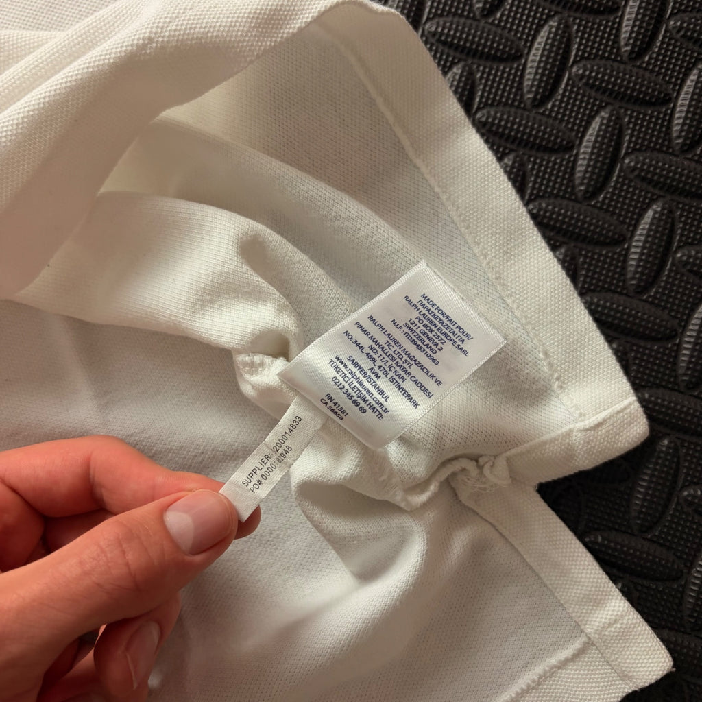 Ralph Lauren White Polo Shirt | Men’s Slim Fit M / 3839