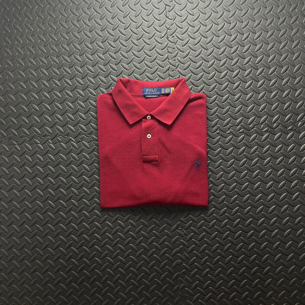 Ralph Lauren Burgundy Red Polo Shirt | Men’s Custom Slim Fit XXL / 3747