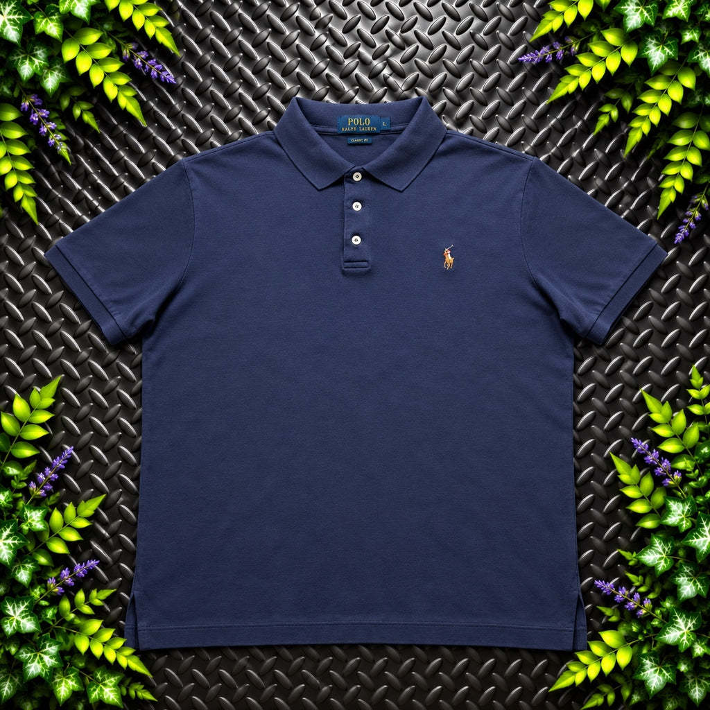 Ralph Lauren Navy Polo Shirt | Men’s Slim Fit XL / 3845