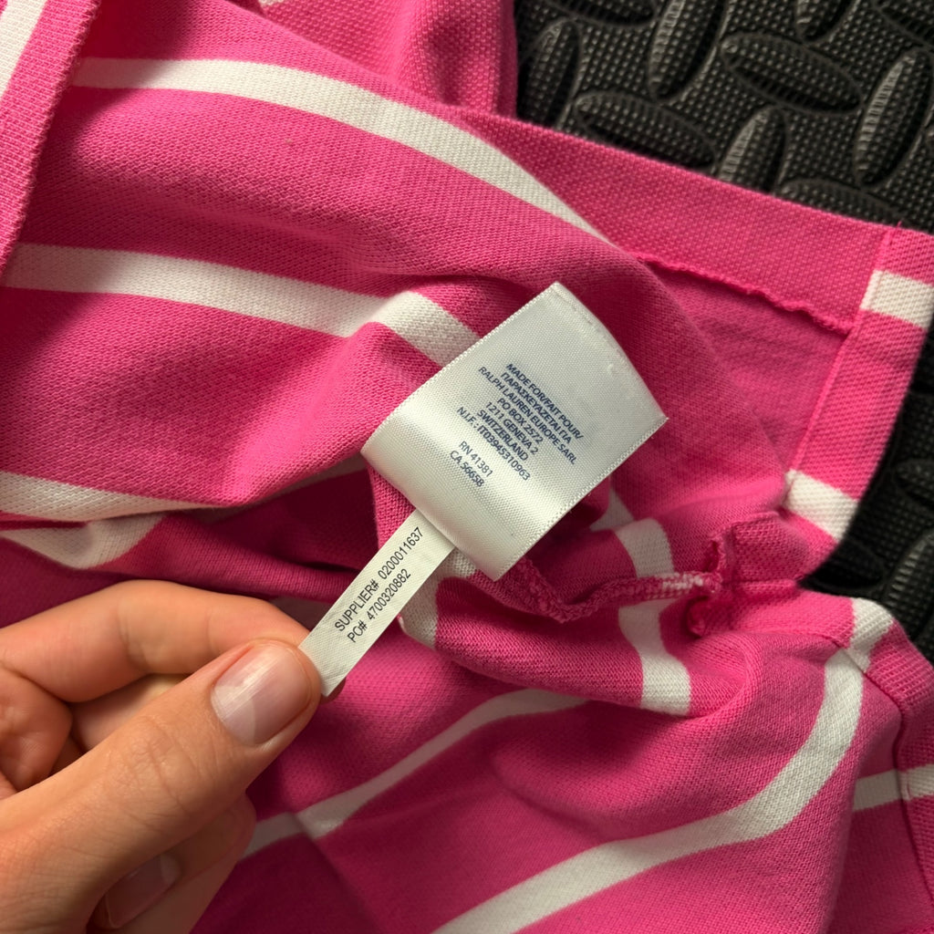 Ralph Lauren Pink Striped Polo Shirt | Men’s Classic Fit M / 3807
