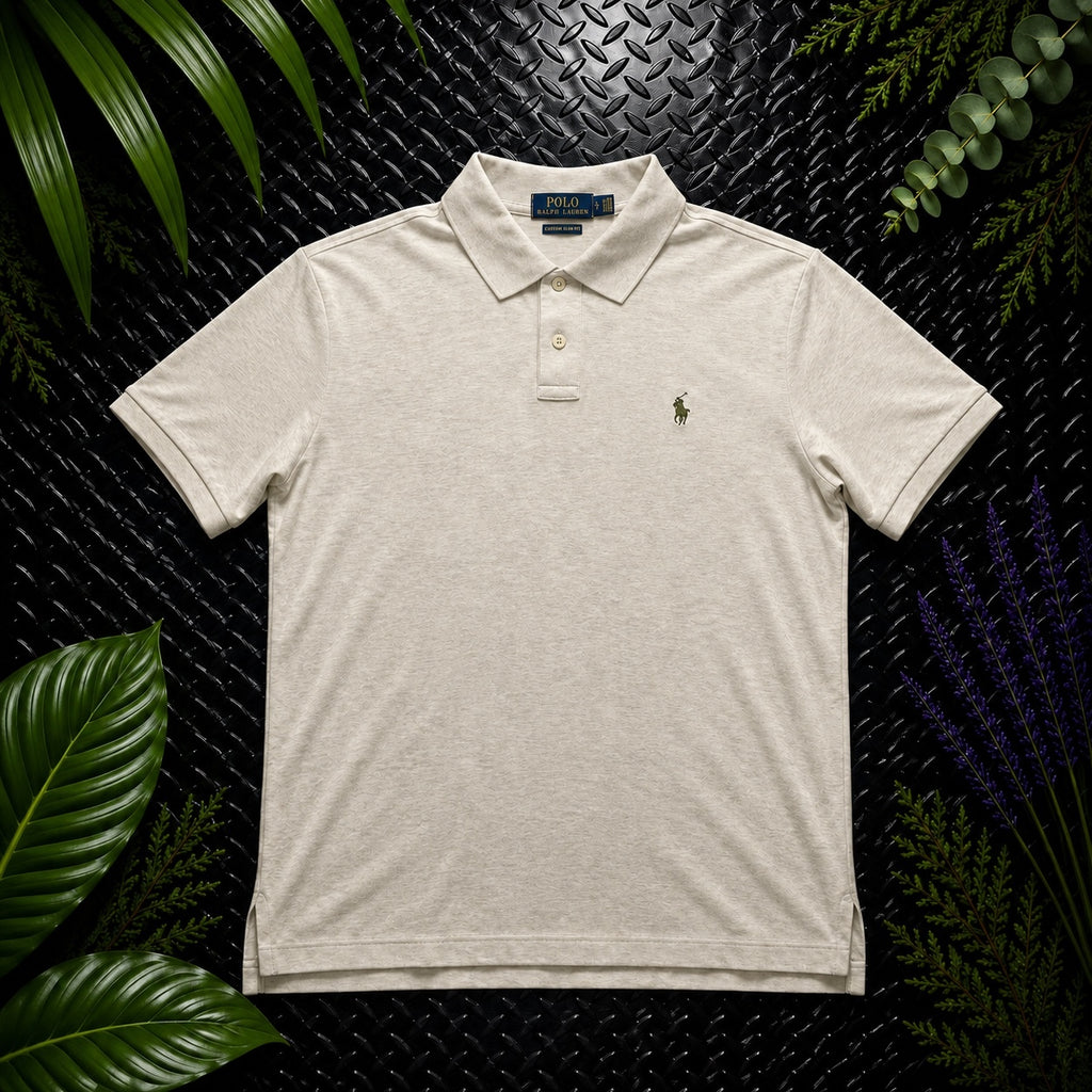 Ralph Lauren Beige Polo Shirt | Men’s Slim Fit L