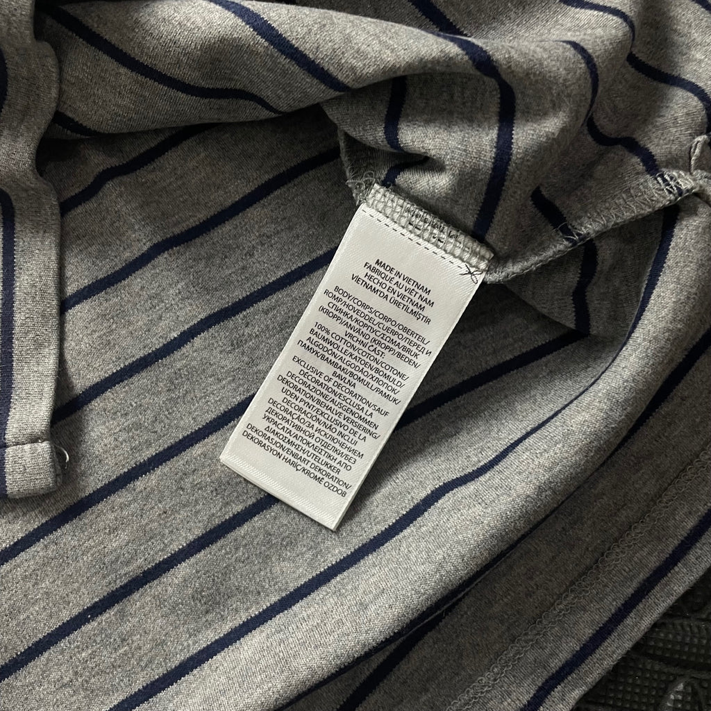 Ralph Lauren Grey Striped Polo Shirt | Men’s Slim Fit M / 3430