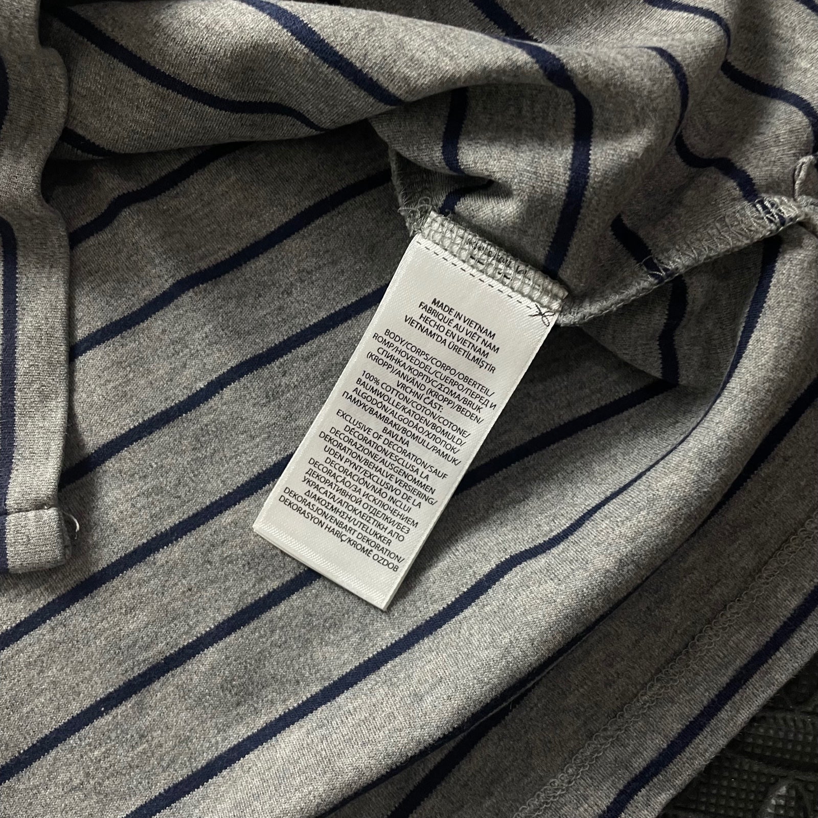 Ralph Lauren Grey Striped Polo Shirt | Men’s Slim Fit M / 3430