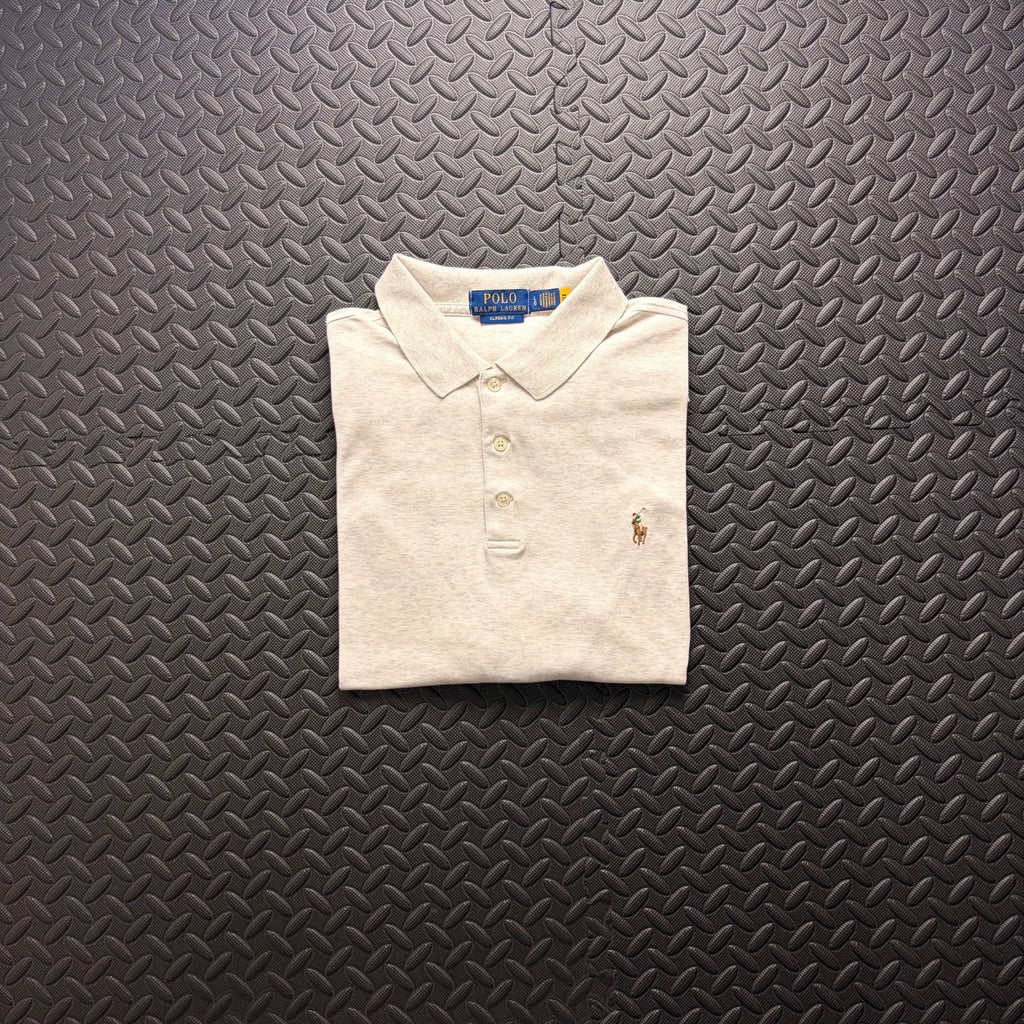 Ralph Lauren Cream Polo Shirt | Men’s Classic Fit L / 3857