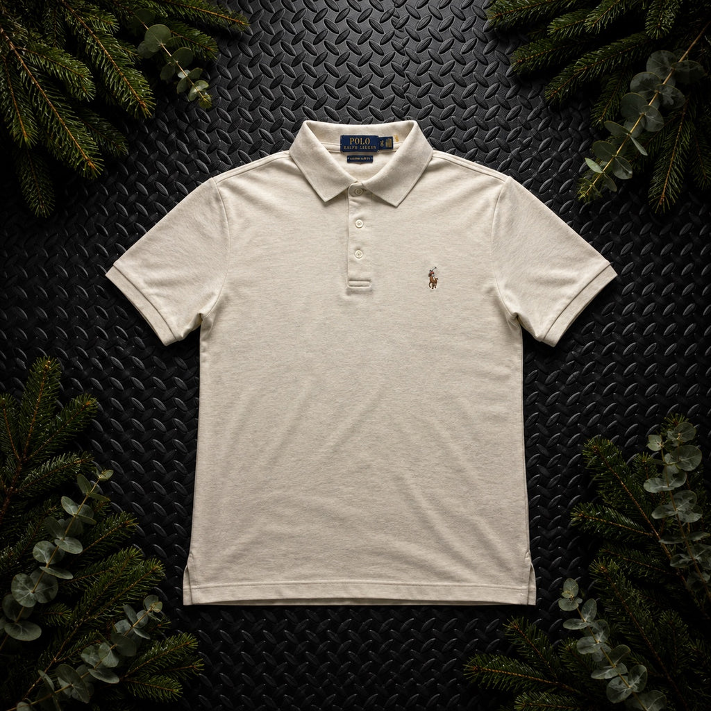 Ralph Lauren Beige Polo Shirt | Men’s Custom Slim Fit XS / 3578