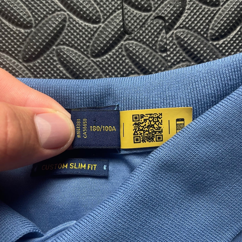 Ralph Lauren Blue Polo Shirt | Men’s Custom Slim Fit L / 3402