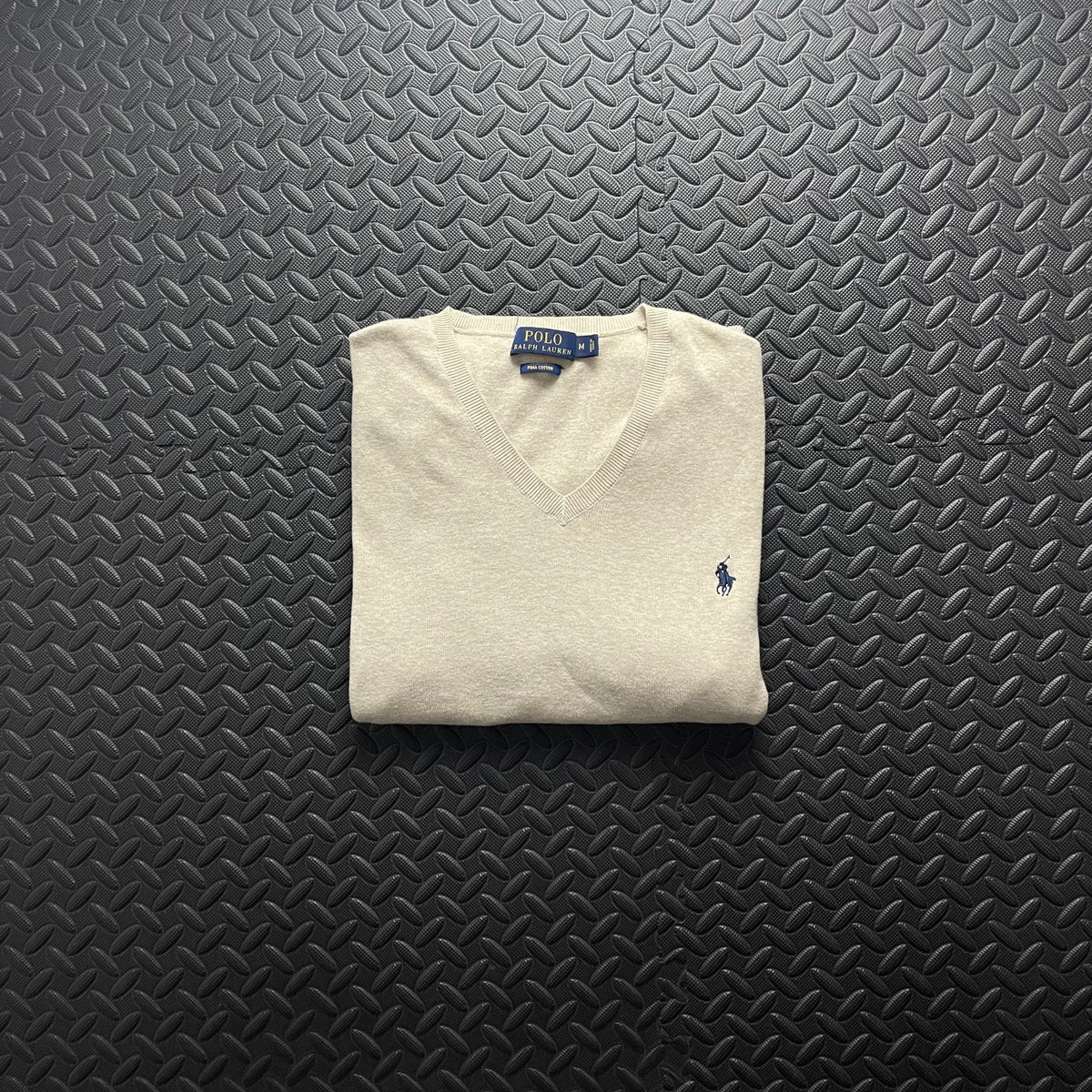 Ralph Lauren Cream V-Neck Jumper | Men’s Classic Fit M / 3742