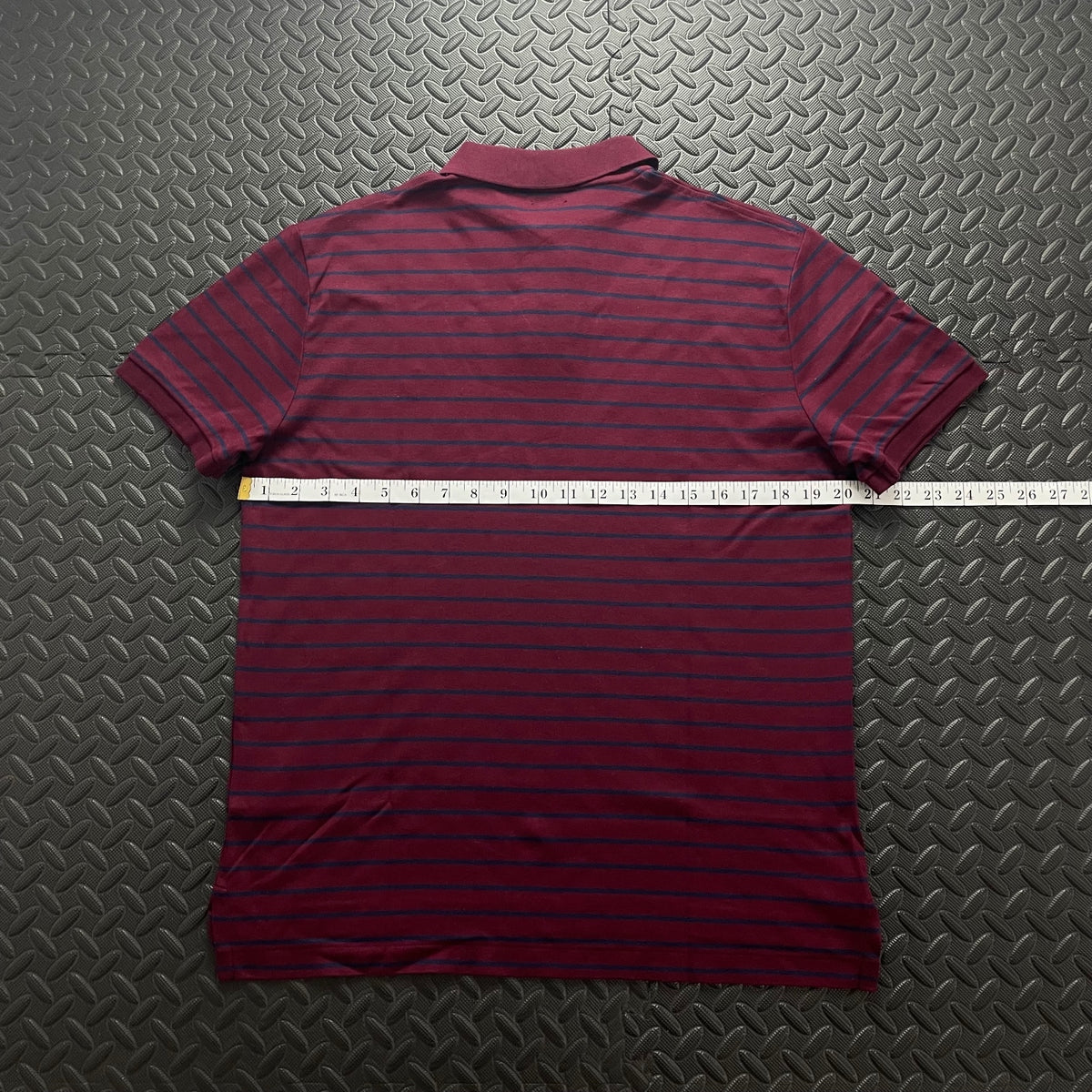 Ralph Lauren Burgundy Striped Polo Shirt | Men’s Custom Slim Fit M / 3716