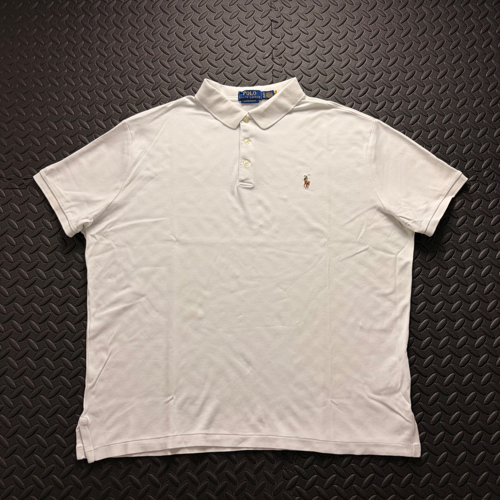 Ralph Lauren White Polo Shirt | Men’s Custom Slim Fit XL / 3862