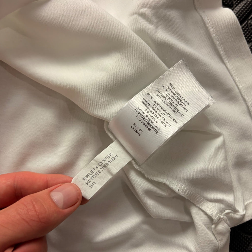 Ralph Lauren White Polo Shirt | Men’s Slim Fit XL / 3864