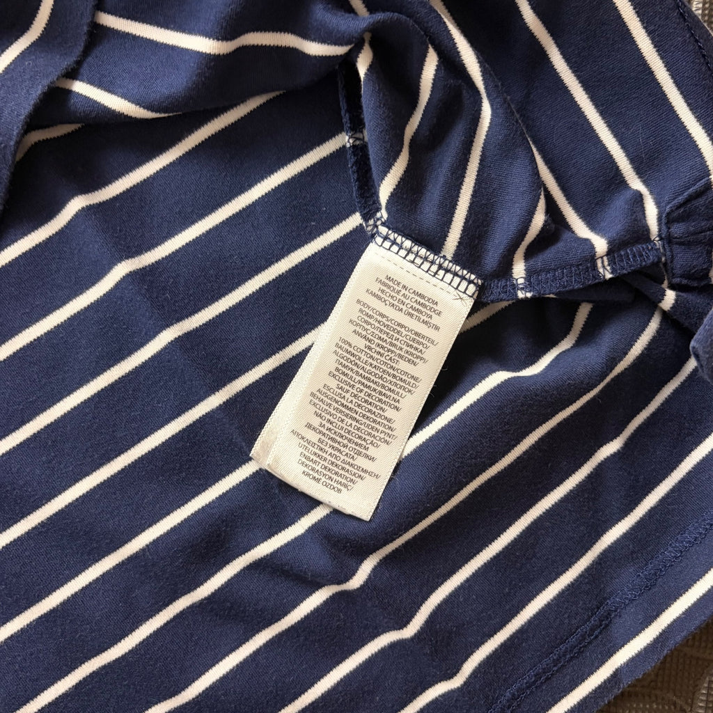 Ralph Lauren Navy Striped Polo Shirt | Men’s Custom Slim Fit XL / 3828