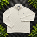 Ralph Lauren Cream 1/4 Zip Jumper | Men’s Classic Fit XL / 3743