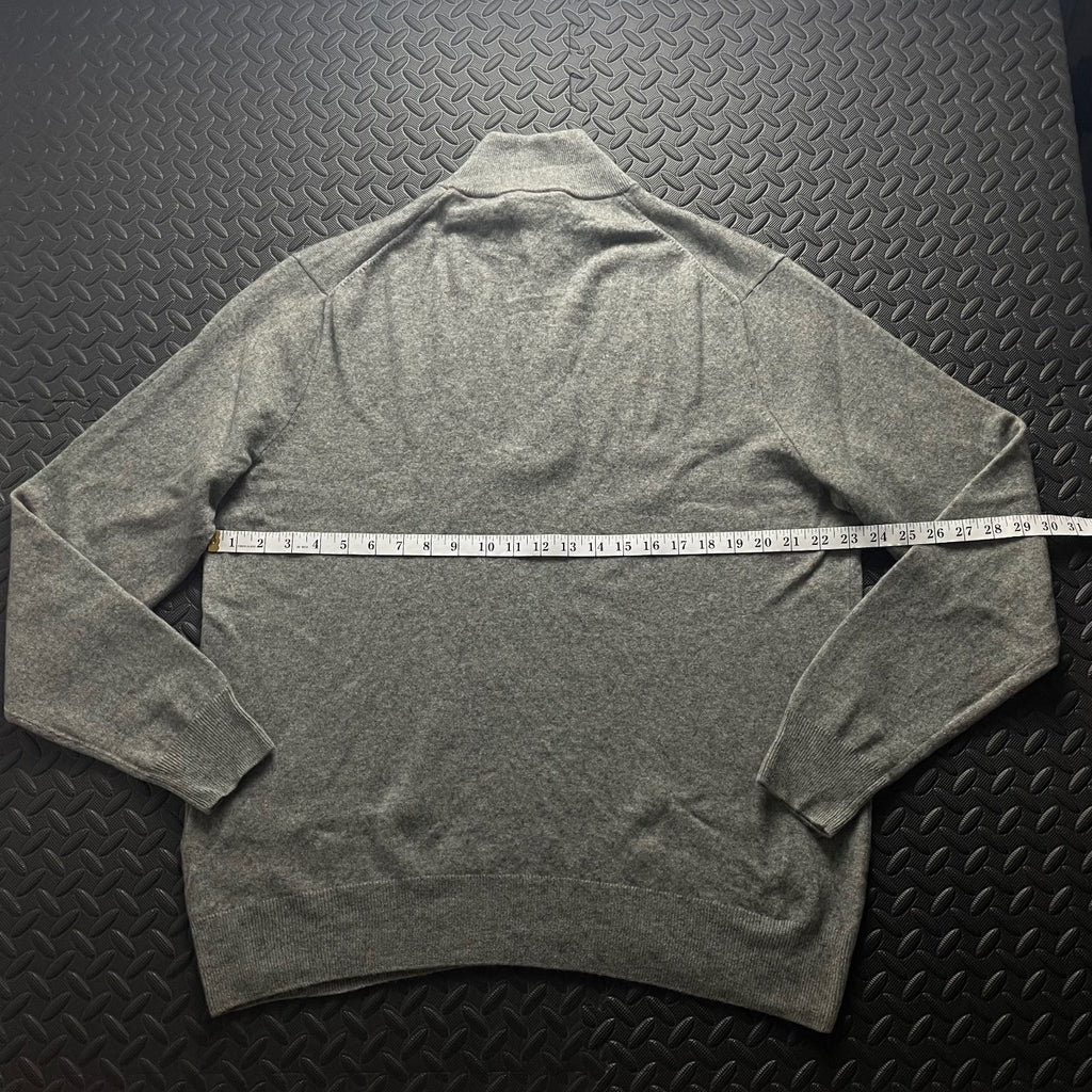 Ralph Lauren Grey Wool 1/4 Zip Jumper | Men’s XXL / 3790