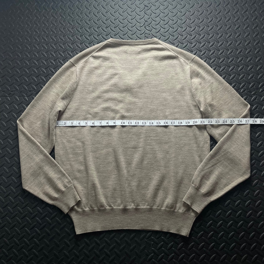 Ralph Lauren Beige V-Neck Jumper | Men’s Classic Fit L / 3778