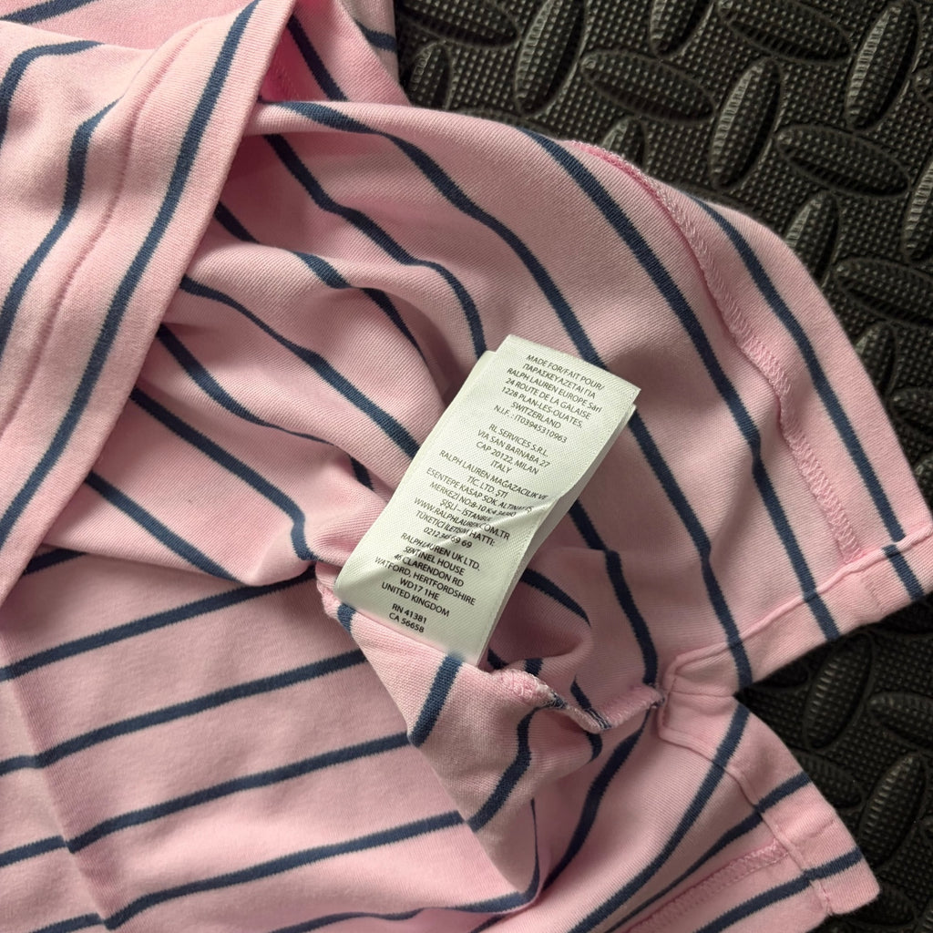Ralph Lauren Pink Striped Polo Shirt | Men’s Custom Slim Fit XL / 3809