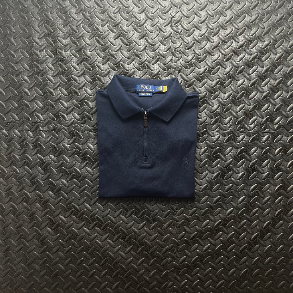 Ralph Lauren Navy 1/4 Zip Polo Shirt | Men’s Custom Slim Fit M / 3419