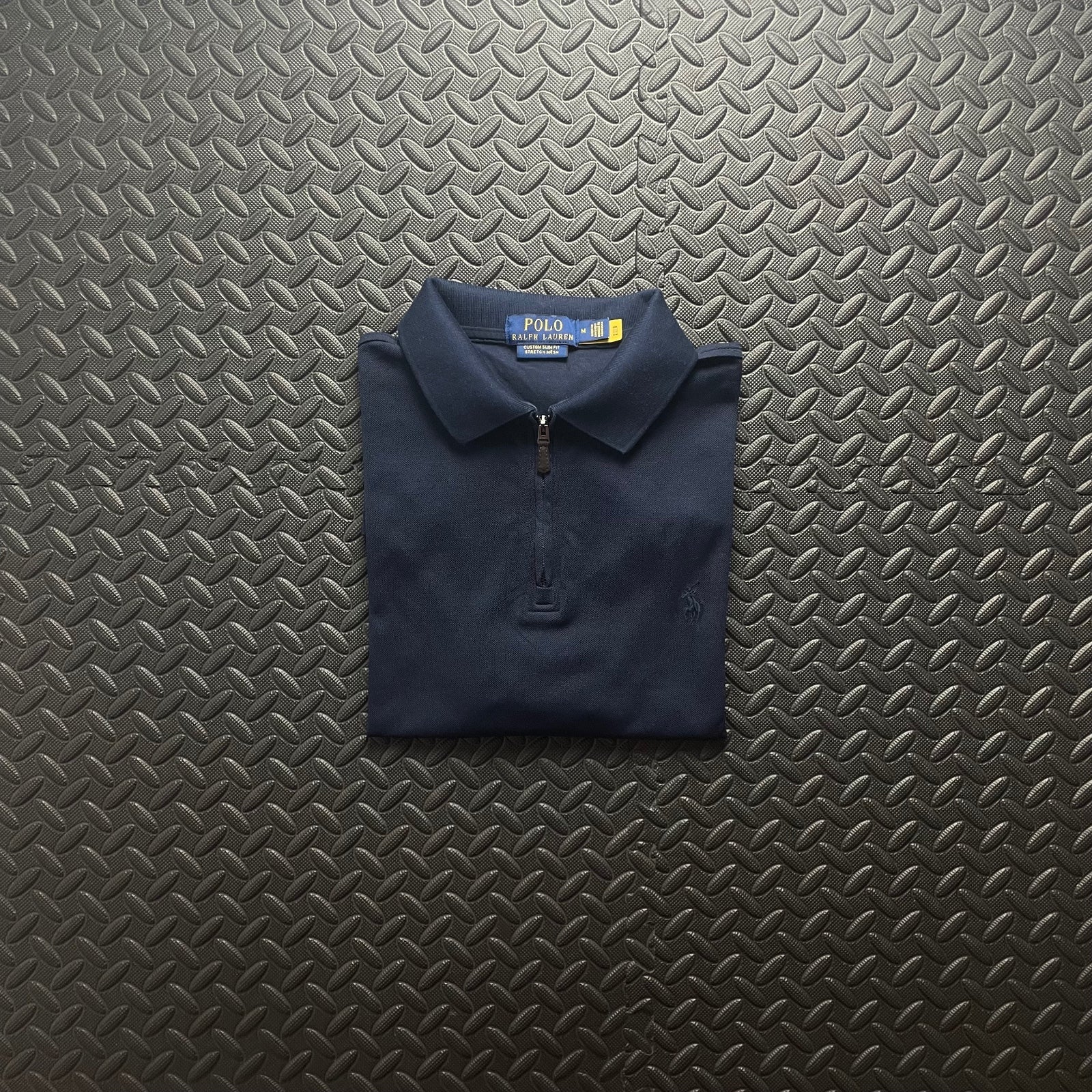 Ralph Lauren Navy 1/4 Zip Polo Shirt | Men’s Custom Slim Fit M / 3419