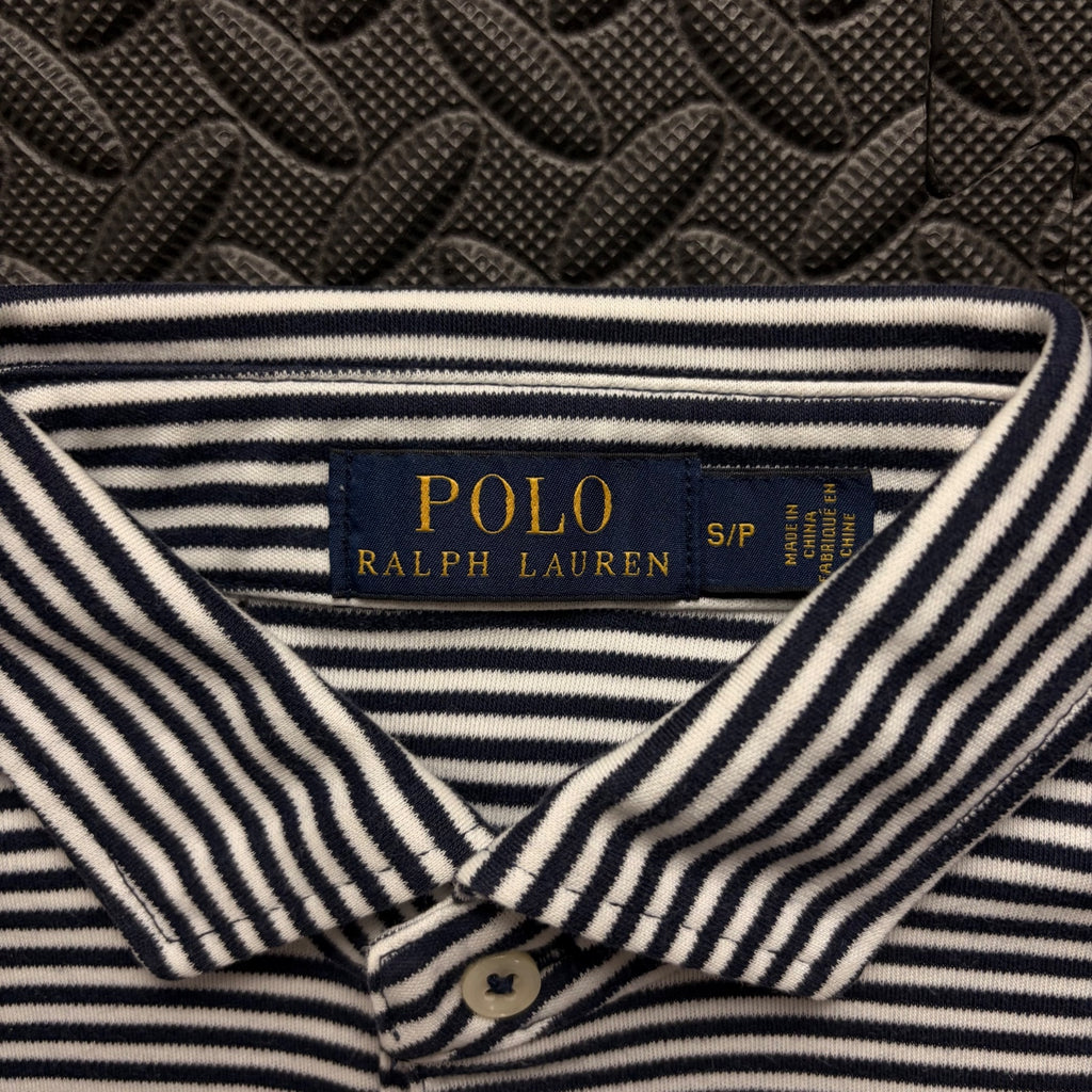 Ralph Lauren Navy Striped Polo Shirt | Men’s Classic Fit S / 3802