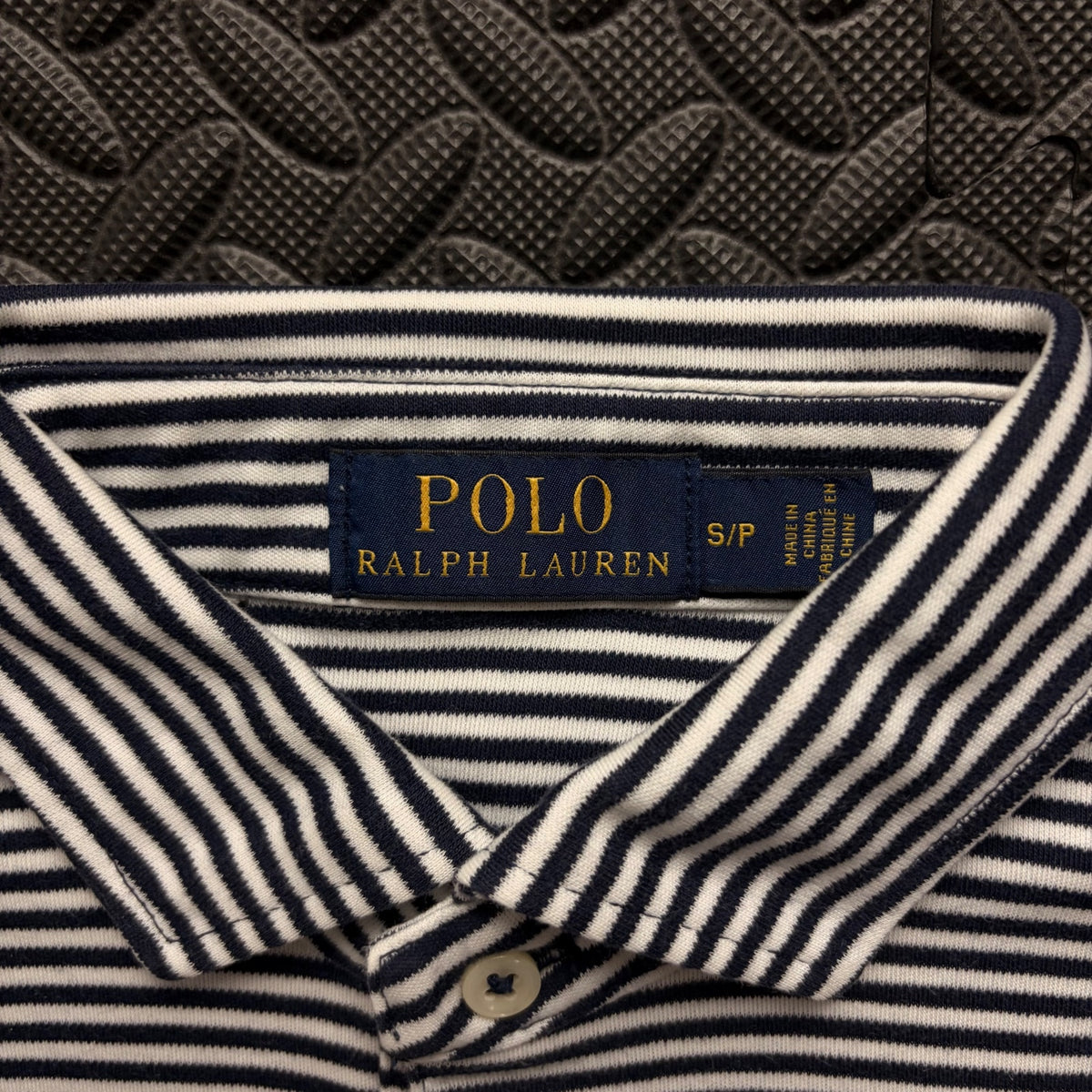 Ralph Lauren Navy Striped Polo Shirt | Men’s Classic Fit S / 3802