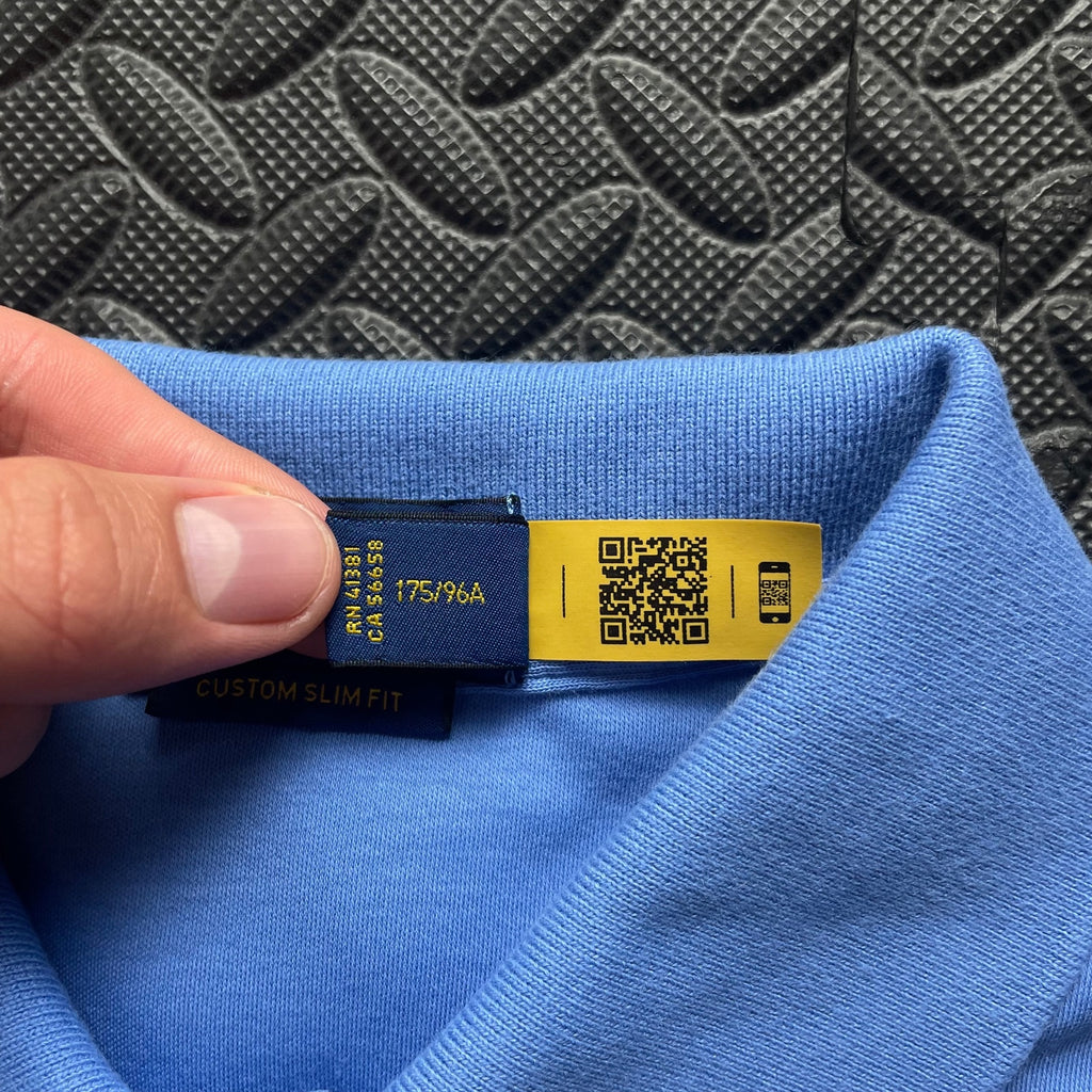 Ralph Lauren Light Blue Polo Shirt | Men’s Custom Slim Fit M / 3754