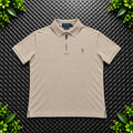 Ralph Lauren Beige 1/4 Zip Polo Shirt | Men’s Custom Slim Fit S / 3625