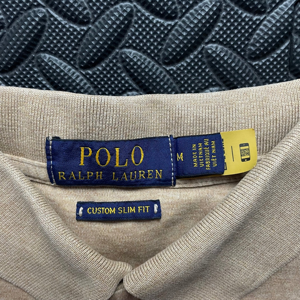 Ralph Lauren Beige Polo Shirt | Men’s Custom Slim Fit M / 3632