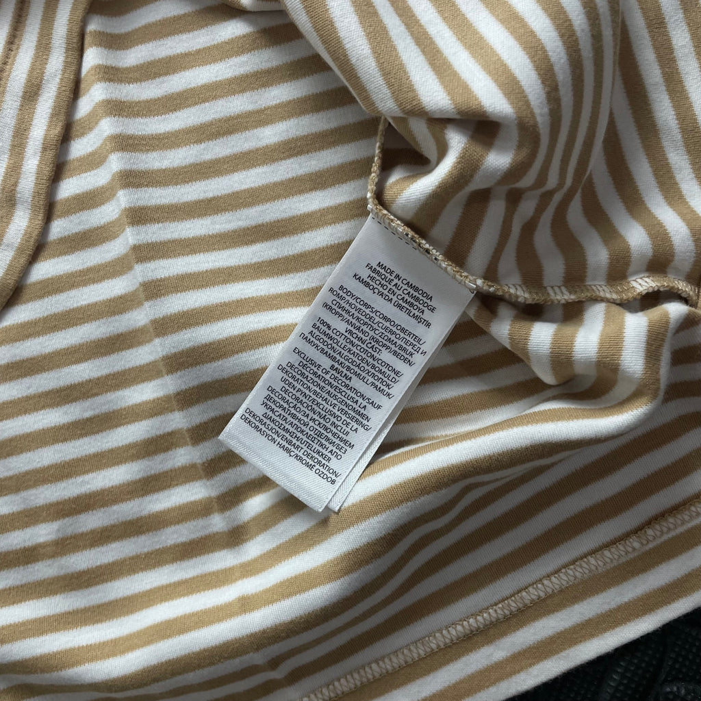 Ralph Lauren Beige Striped Polo Shirt | Men’s Classic Fit M / 3756