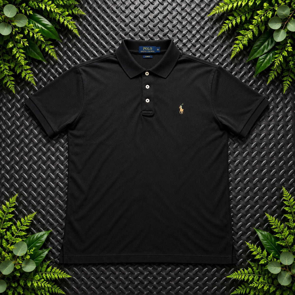 Ralph Lauren Black Polo Shirt | Men’s Slim Fit M / 3603