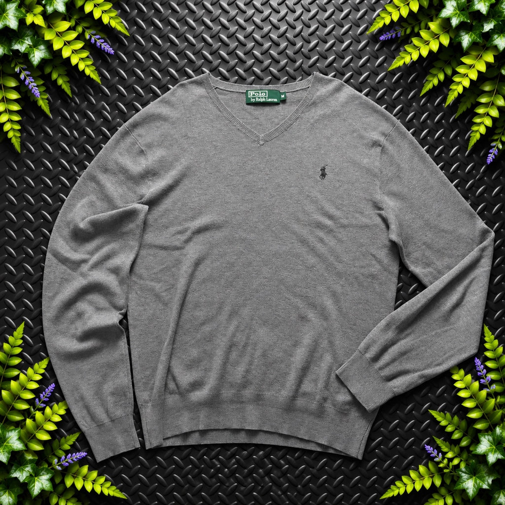 Ralph Lauren Purple V-Neck Jumper | Men’s Classic Fit M / 3785