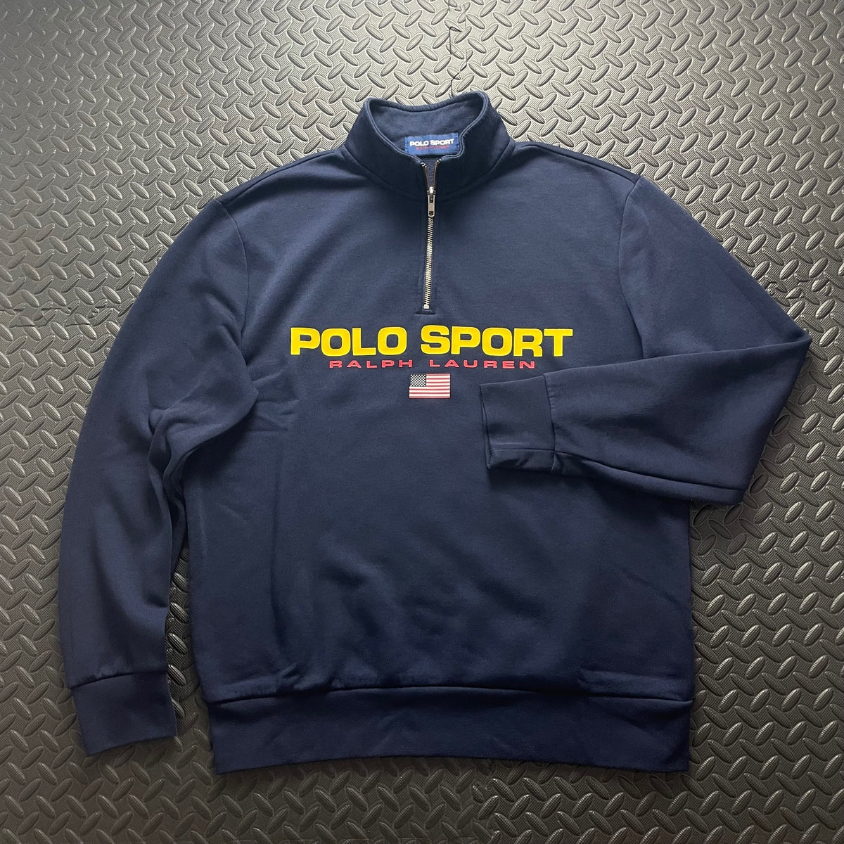Ralph Lauren Navy 1/4 Zip Sweatshirt | Men’s Classic Fit L / 3728
