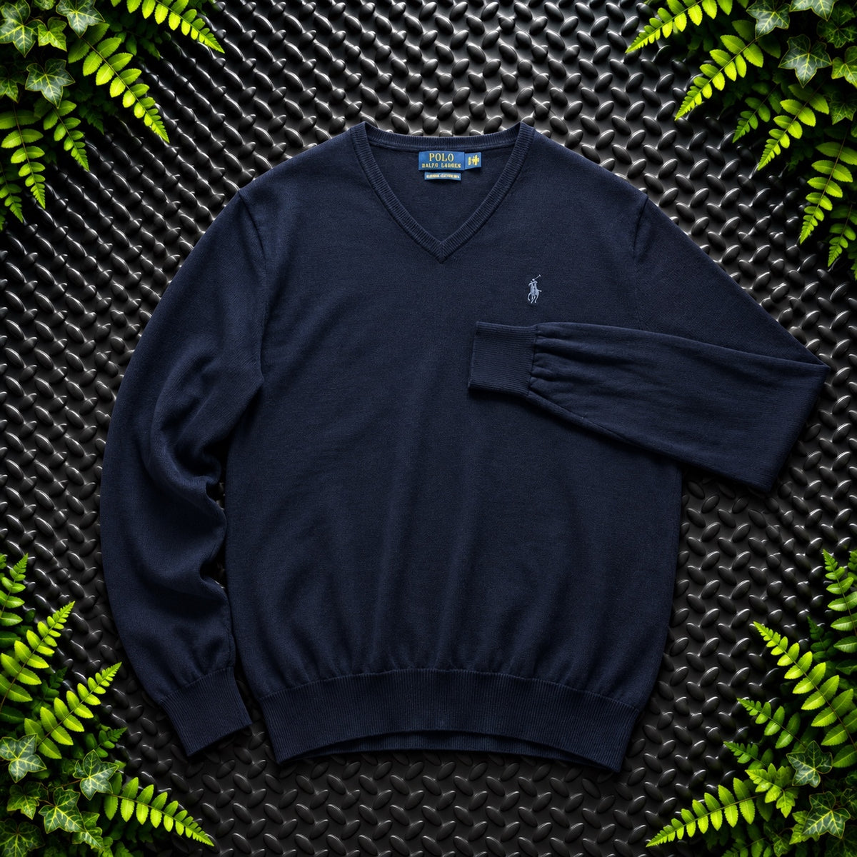 Ralph Lauren Navy V-Neck Jumper | Men’s Classic Fit S | 3769