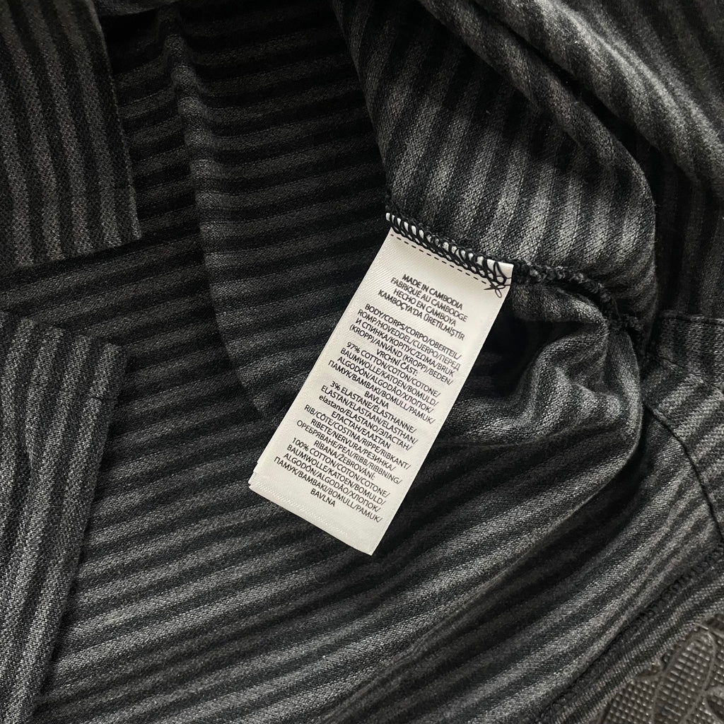 Ralph Lauren Grey Striped 1/4 Zip Polo Shirt | Men’s Custom Slim Fit M / 3698
