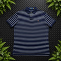 Ralph Lauren Navy Striped Polo Shirt | Men’s Classic Fit M / 3755