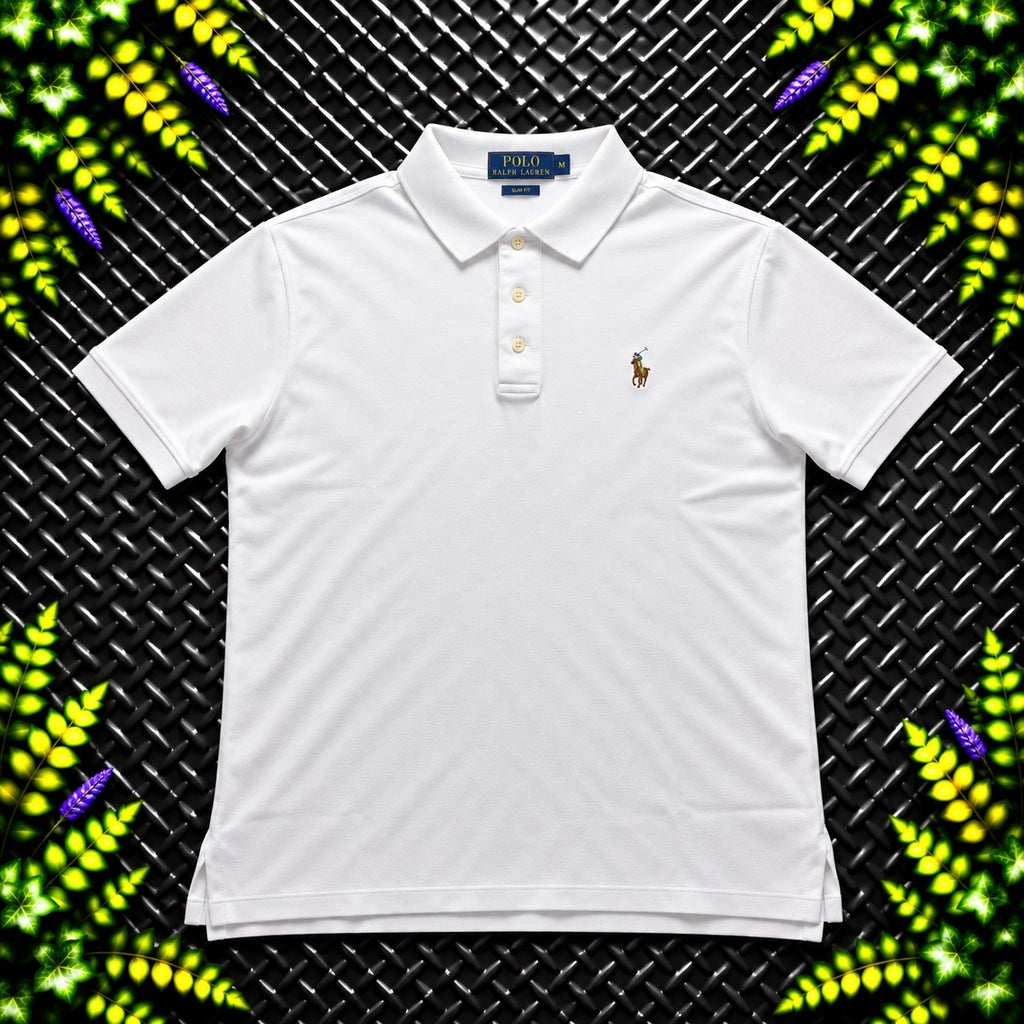 Ralph Lauren White Polo Shirt | Men’s Slim Fit XL / 3831