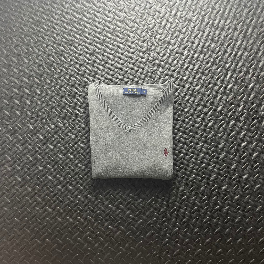 Ralph Lauren Grey V-Neck Jumper | Men’s Classic Fit S / 3783