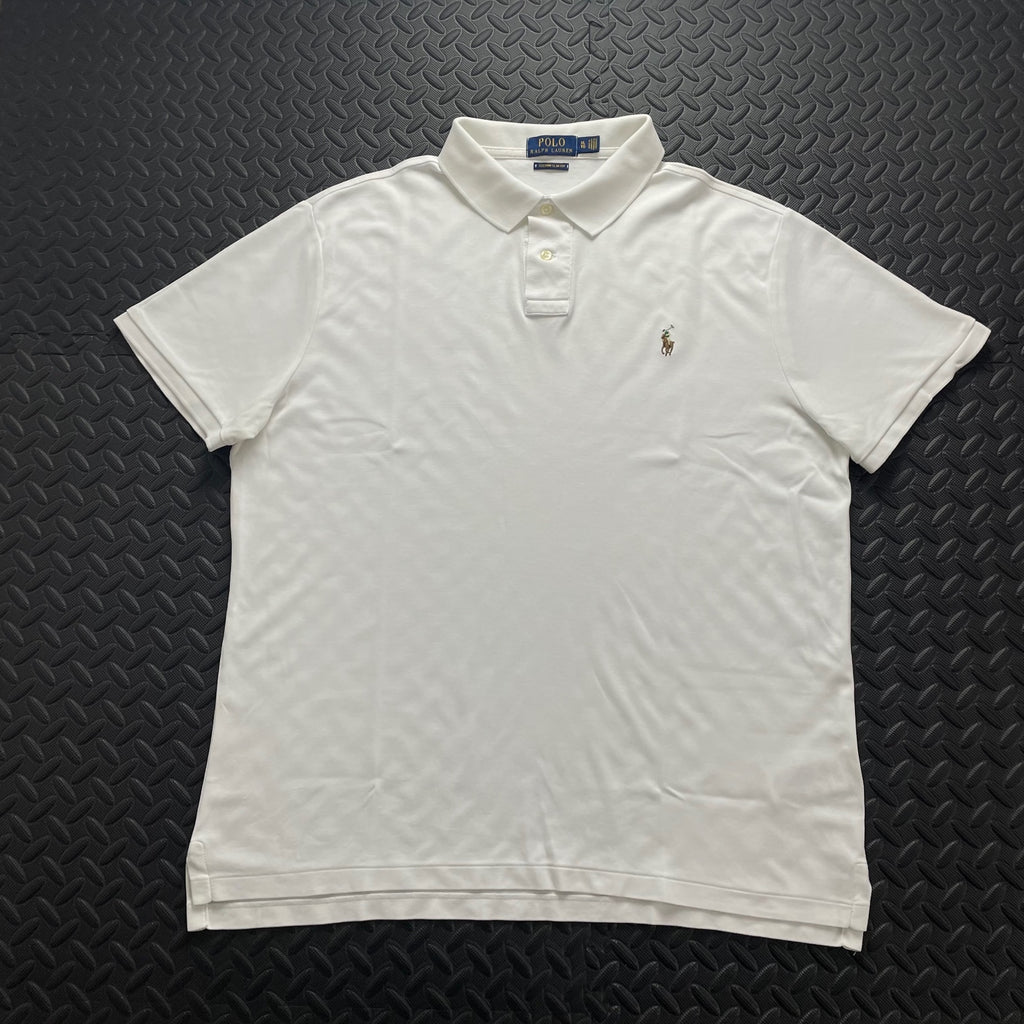 Ralph Lauren White Polo Shirt | Men’s Custom Slim Fit XL / 3721
