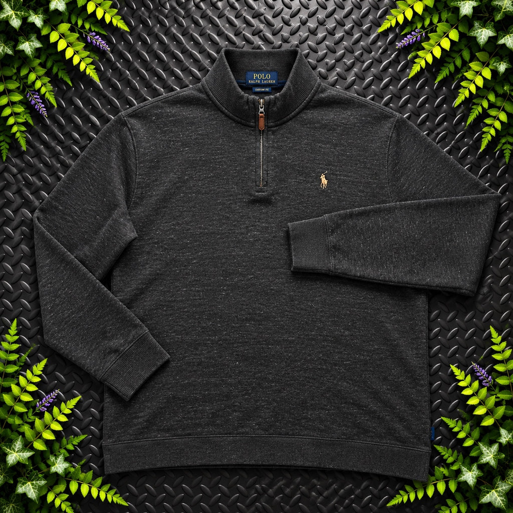 Ralph Lauren Charcoal Grey 1/4 Zip Jumper | Men’s Classic Fit XL / 3789