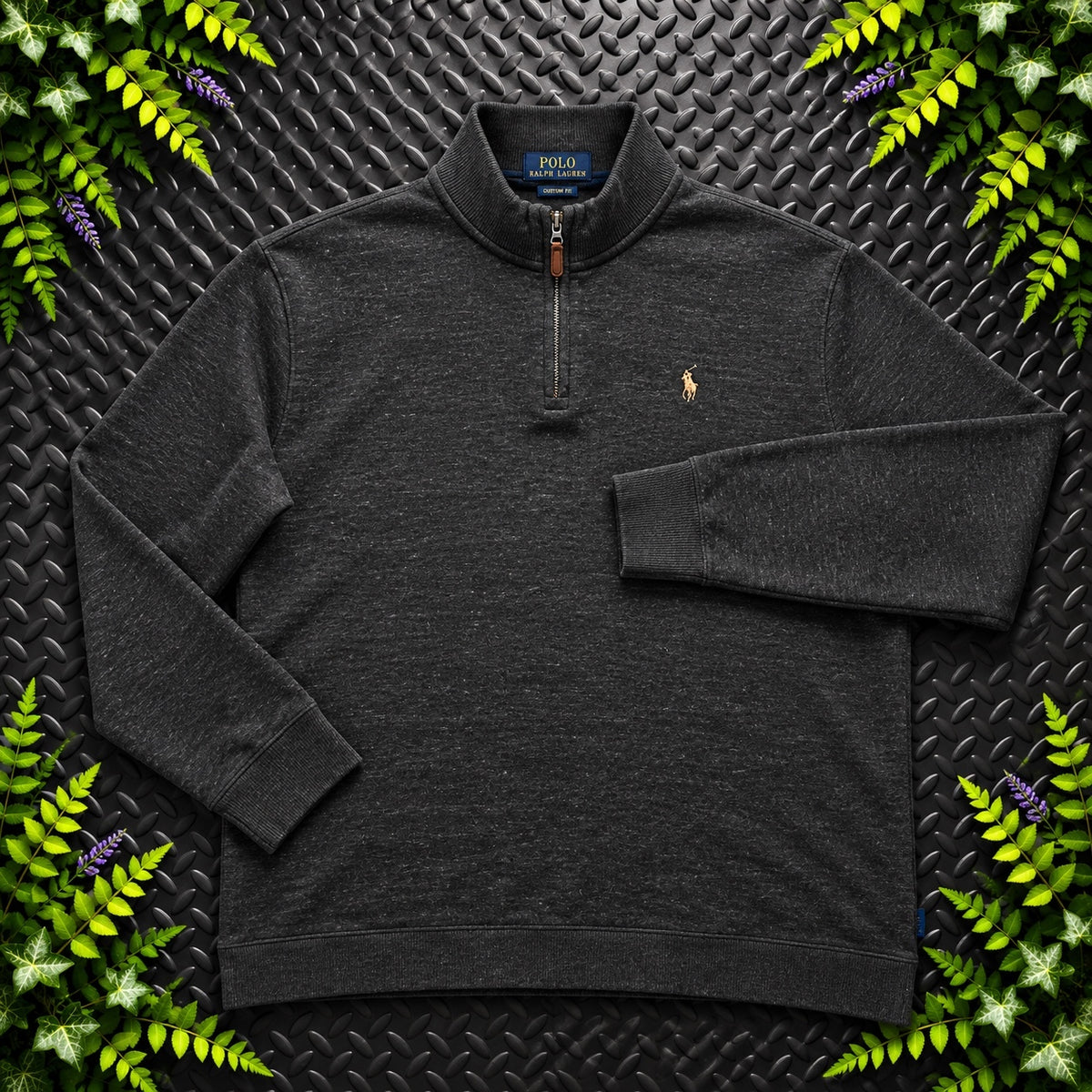 Ralph Lauren Charcoal Grey 1/4 Zip Jumper | Men’s Classic Fit XL / 3789