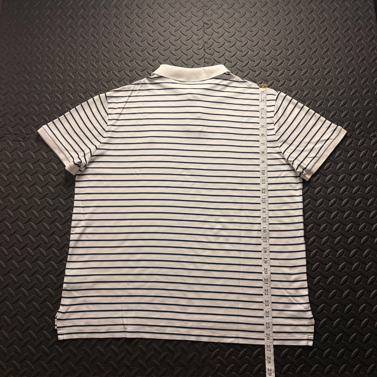 Ralph Lauren White Striped Polo Shirt | Men’s Custom Slim Fit XL / 3830